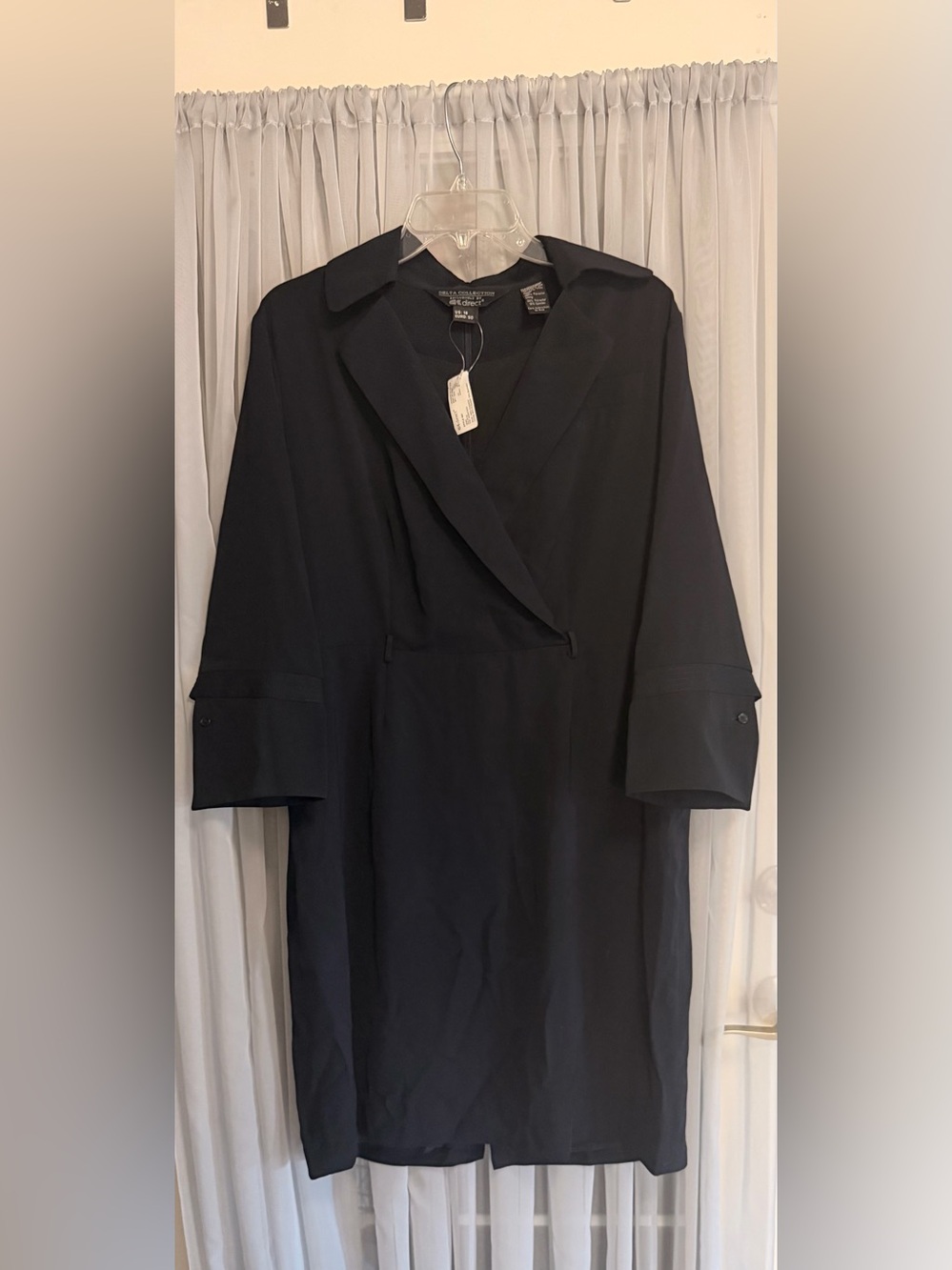 Delta Black Midi Dress Coat